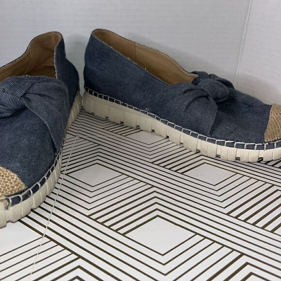 Yellow box Julianne Slip On Sneaker Wmns Sz 7.5 Denim Twist Burlap Thick Soles - Picture 3 of 9